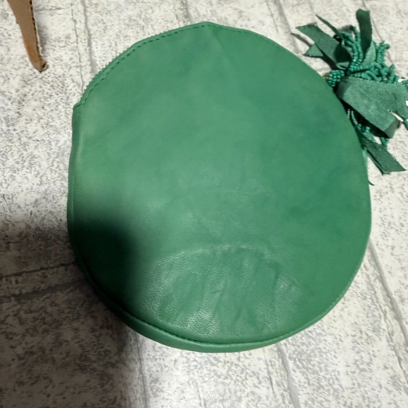 Anthropologie Green Floral Sequin Pouch B new - Picture 3 of 5